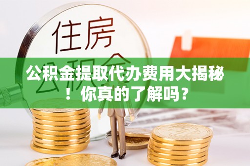 新邵公积金提取代办费用大揭秘！你真的了解吗？